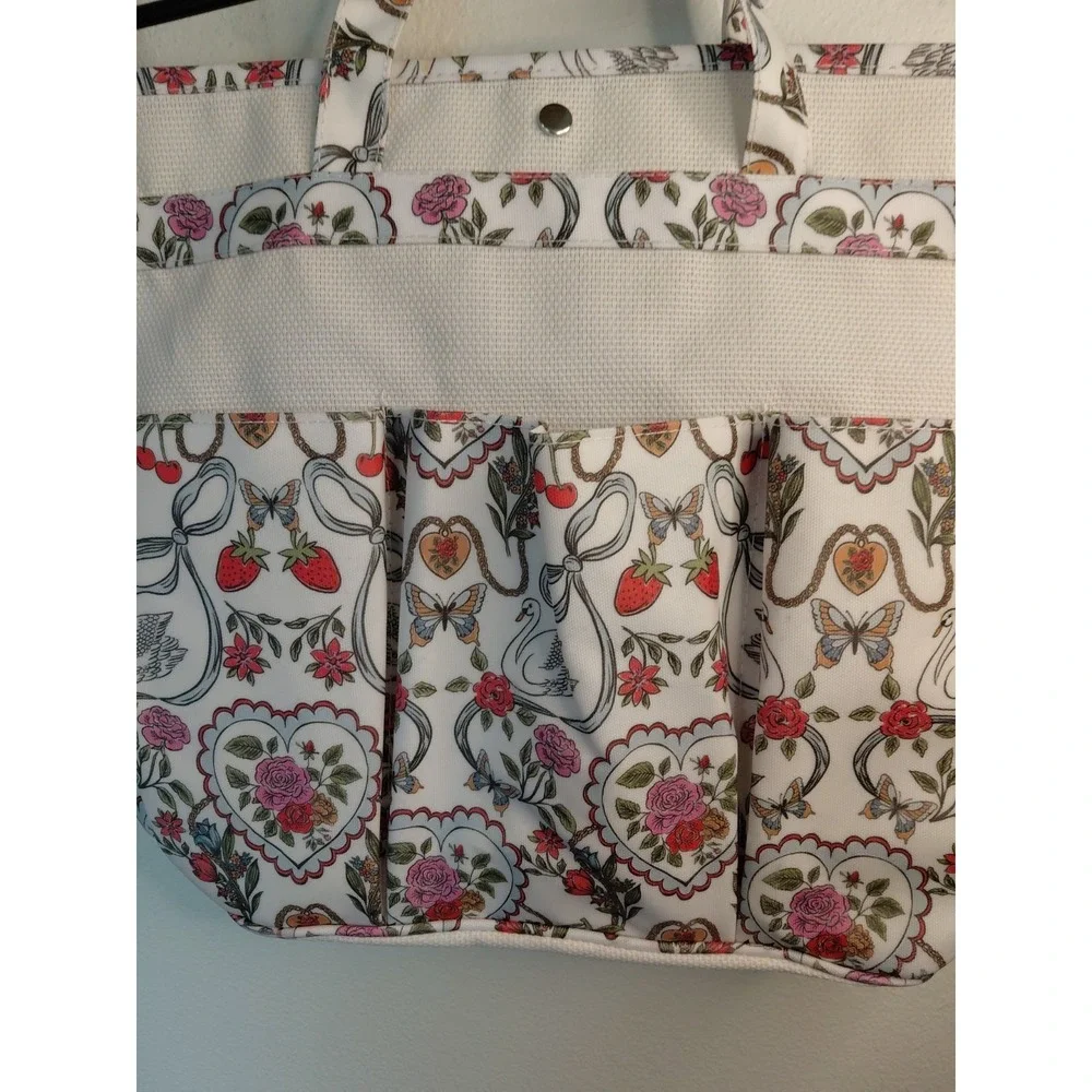 Shower Caddy Tote by Odetta House Swan & Roses  Waterproof  13